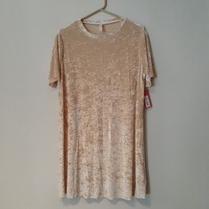 NWT Xhilaration velvet pink shift dress sz small